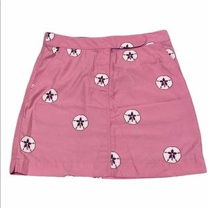 BERMUDA STYLES SZ10 pink mini skirt w/sand dollar